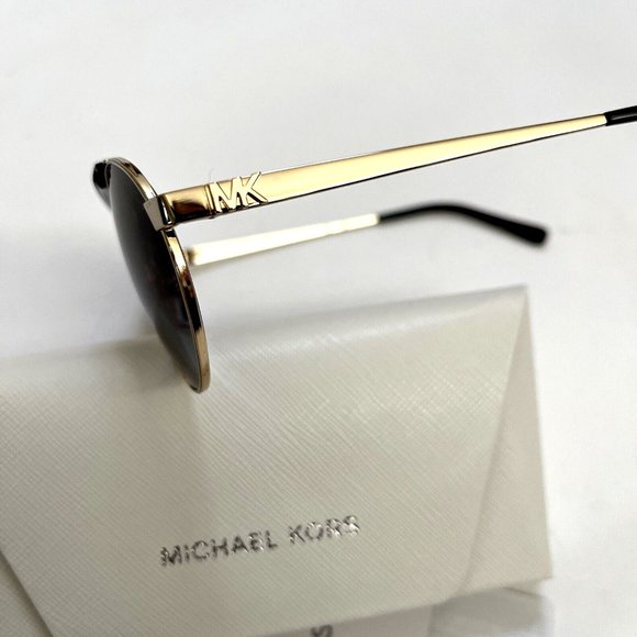 New in Case Original MICHAEL KORS Milos Aviator Sunglasses Gold Metal mk1083 main image 10